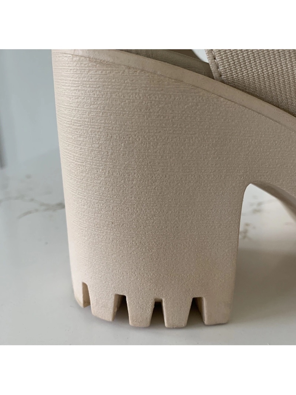 Madden Girl Beige Chunky Platform Strappy Sandals - Picture 8 of 8